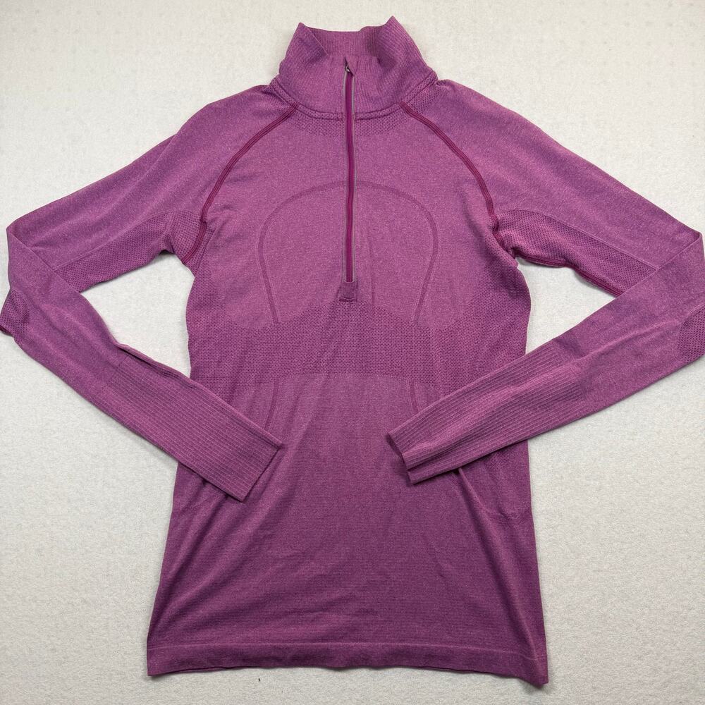 Lululemon Run Swiftly Tech 1/2 Zip Women’s Size 8 Purple Long Sleeve Running